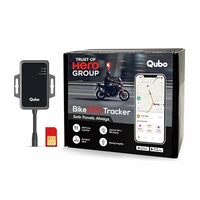 Qubo Wired Bike GPS Tracker from Hero Group | AI Features | Live Tracking + Engine ON-Off Alerts | Anti-Theft | Towing Alerts | Accident Alerts | Installation Support | Bike Pro | 1 Month SIM Data |