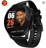 CrossBeats Apex Regal 1.43" Super AMOLED Always On Display Smart Watch with Bluetooth Calling, Metal Body, Fast Charge, 466×466 Pixel 3D Glass, AOD Display (Black)