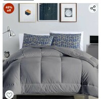  Razzai - Luxury Down Alternative Soft Quilted 300 GSM All Weather Comforter (60" x 90" Inches/152cm x 228cm) Single Bed|Silve| Microfiber| Breathable 