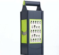 [10 coupon] GANESH Flexi 4-in-1 Plastic Slicer and Grater, Shredder Multifunctional Kitchen Tool with 4 Sharp Stainless Steel Blades Cheese, Vegetables, Fruit, Cabbage, Easy Slicing, Grating (Multicolor)