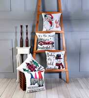 Multicolor Polyester Christmas Special 16x16 inches Cushion Covers (Pack of 5) By Hosta Homes