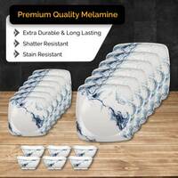 Hamlay Pack of 18 Melamin Blue Marbel 18 pcs Dinner Set