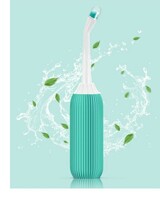 ELECTOMANIA ® 500ML Plastic Retractable Handheld Bidet Portable of Antislip, Bidet Angled Nozzle Spray with Travel Bag (Green) 