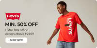 Minimum 50% Off on Levi's Extra 10% Off on Cart + Extra 10% Off with Code + 10% Off ICICI Credit Card 