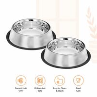 Pets Empire Small Dog and Cat Feeding Bowl Steel 200 ml Set of 3