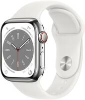 APPLE Watch Series 8, 41mm GPS + Cellular ECG app, Temperature sensor, Crash Detection (White Strap, Regular)