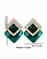 Shining Diva Fashion Latest Italian Designer 18k Gold Plated Crystal Earrings For Women and Girls