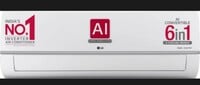 LG AI Convertible 6-in-1 Cooling 2023 Model 1.5 Ton 5 Star Split Inverter 4 Way Swing, HD Filter with Anti-Virus Protection AC  - Silver Deco on Flipkart
