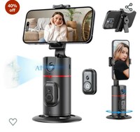  WeCool Auto Face Tracking Tripod, 360° Rotation Mobile Holder for Smart Video & Photo Shooting with Remote, No App Needed, Gimbal Stabilizer with Gesture Control for Vlog, Streaming & Video Recording 