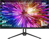 ZEBRONICS 27 inch Full HD IPS Panel with HDR10, DP, 2XHDMI, 16.7 Million Colors, Inbuilt Speakers, Bezel-Less Design Gaming Monitor (ZEB-S27A) (Frameless, AMD Free Sync, Response Time: 1 ms, 165 Hz Refresh Rate)
