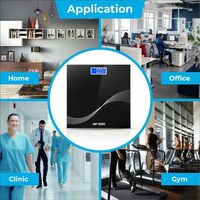 Ant Esports Flora Wave Digital Weighing Scale, Highly Accurate Digital Bathroom Body Scale, Precisely Measures Weight up to 180Kg - Black