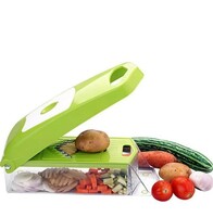 Suzec Maitri Plastic 12-in-1 Jumbo Manual Vegetable Grater, Chipser and Slicer