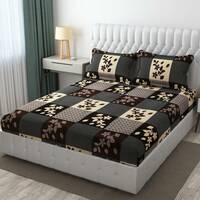 REST NEST 120 TC Cotton Double Checkered Flat Bedsheet 