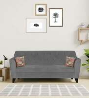 Bali Velvet 3 Seater Sofa in Grey Colour,