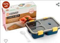 E-COSMOS Lunch Box for Kids, Lunch Box for Kids – 3 Compartment Insulated Lunch Box Tiffin Box for Boys, Girls, School & Office Men (3 Compartment Lunch Box) (Multicolor) 