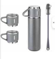 ICONIX Vacuum Flask set 3Cup set for Hot & Cold Drink BPA Free Grey with Silicon Brush 500 ml Flask on Flipkart