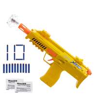FizBiz 2 in 1 X-Shot Blaster Toy Gun with Jelly Shots Ball Bullets(Approx. 200 Balls) & 10 Soft Foam Dart Bullets, Safe and Long Range Shooting Gun for Boys & Kids Yellow