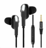pTron Boom One In-Ear Wired Earphones with Stereo Sound, Dual Drivers, Secure-fit(Black)