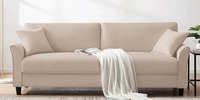 Daroo Velvet 3 Seater Sofa in Camel Beige Colour,