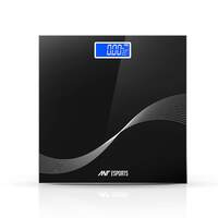 Ant Esports Flora Wave Digital Weighing Scale, Highly Accurate Digital Bathroom Body Scale, Precisely Measures Weight up to 180Kg - Black