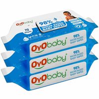 OYO BABY Pure Water Baby Wipes – Gentle and Refreshing Wet Wipes for Your Newborn pack of 3x72 Pcs with Lid