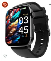 beatXP Unbound+ 1.8" (4.5 cm) AMOLED Display (1000 Nits Brightness), Bluetooth Calling Smart Watch, 100+ Sports Modes, Health Rate, SpO2 & Sleep Monitoring, Upto 7 Days Battery Life (Electric Black) 