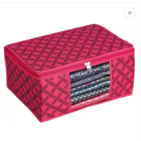 Ankit International Saree Cover High-Quality Fancy Saree Cover Storage Bag For Wardrobe Organizer Garment Storage bags-Big in size checkered Printed saree cover Pack of 1  (Red)