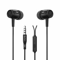 PTron Pride Indie in-Ear Wired Earphones with Mic, Stereo Sound, 10mm Drivers, Snug-fit Design(Black)