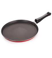 Aluminum 24cm Non Stick Gas Stove Compatible Flat Dosa Tawa with Bakelite Handle, By Nirlon