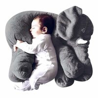 Bumtum Big Size Fibre Filled Stuffed Animal Elephant Baby Pillow Soft Toy (60 cm, Grey) (APPLY RS 25 COUPON)