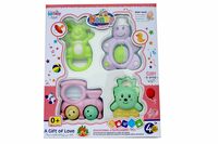 Popo Toys Baby Rattle | Musical Preschool Toy for Kids | Rattling Toy Teether | Set of 4: Bunny Rattle, Funny Juggler, Chuk-Chul Rattle and Minky Rattle, Multicolor