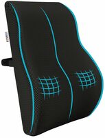 FOVERA Large Back Support for Chair & Car Seat, Orthopedic Lumbar Support Memory Foam Backrest Cushion - Designed for Back Pain Relief - Back Pillow for Comfortable Sitting (Mesh Black)