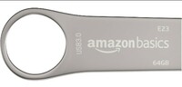 Amazon Basics 64 GB USB 3.0 Pen Drive | Flash Drive | Read Speed Upto 120 MB/s | with Key Ring | Metallic (Silver) 