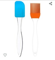 Dhananjay Silicone Spatula and Brush Set of 2 for Cake Mixer, Baking, Oiling, BBQ, Oven Tandoor Grilling Non Stick Silicon Cookware