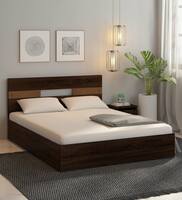 Yuudai Queen Size Bed in Walnut Finish By Valuewud from Pepperfry