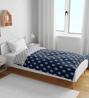 Blue Polyester Patterned 120 GSM Single Bed Kids Dohar By Divine Casa