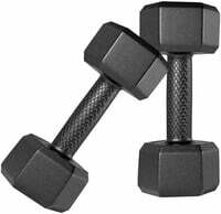 SIMRAN SPORTS Black Pvc Dumbbells Set Made of Solid PVC | 1 Pair Hex Dumbbells | Dumbbell Set For Home Gym Exercise & Fitness (Black- 1 Kg x 2Pcs) 