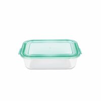 La Opala, Cook Serve Store, Borosilicate Storage Container, Simply Store with Lid Rectangle 370 ml, 1 pc, Transparent