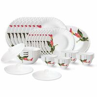 Larah by Borosil Stargazer Fluted Series Opalware Dinner Set | 36 Pieces