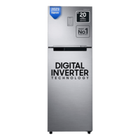 Samsung 256 Litres 2 Star Frost Free Double Door Refrigerator with Toughened Glass Shelves (RT30C3442S9/HL, Refined Inox)