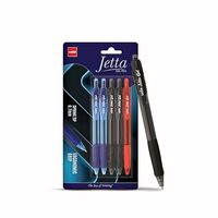 Cello Jetta Gel pens | 2 blue, 2 black, 1 red pen|Jumbo refill ball pen| Retractable gel pen set for students | Gel pen pack