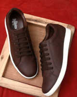 Roadster Men Brown Textured PU Sneakers