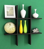 Engineered Wood Wall Shelf in Black Colour, By Home Sparkle