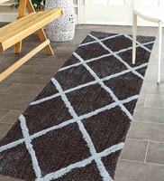 Brown Polyester Machine Made 60x24 Inches Bed Side Runners