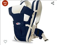 Chinmay Kids Adjustable Baby Carrier Cum Kangaroo Bag/Honeycomb Texture Baby Carry Sling/Back/Front Carrier For Baby With Safety Belt And Buckle Straps, For 0-18 Months (Blue), Kid 