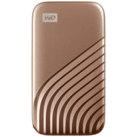 Western Digital My Passport 500GB USB 3.2 (Type-C) Solid State Drive (Password Protection, WDBAGF5000AGD-WESN, Gold)