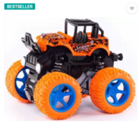 K A Enterprises monster trucks toys for boys, 360 degree rotation 4 wheels drive durable friction powered truck toys for kids inertia car toys for toddlers gifts for kids (pack of 1)- Multi color  (Multicolor)