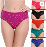 Fashion Comfortz  (Pack of 6) Women Hipster Purple, Pink, Black, Red, Green, Blue Panty