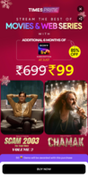 Sonyliv Premium 6 months (Top up)  EXTENSION on Times Prime @99