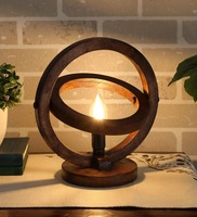 Madeline Brown Wood Shade Table Lamp With Mango wood Base, By Sapphire